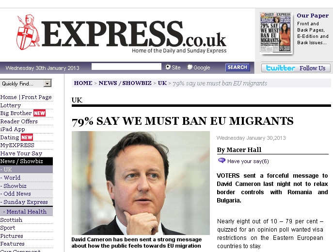 Opt din zece britanici se pronunta pentru mentinerea restrictiilor impuse romanilor si bulgarilor