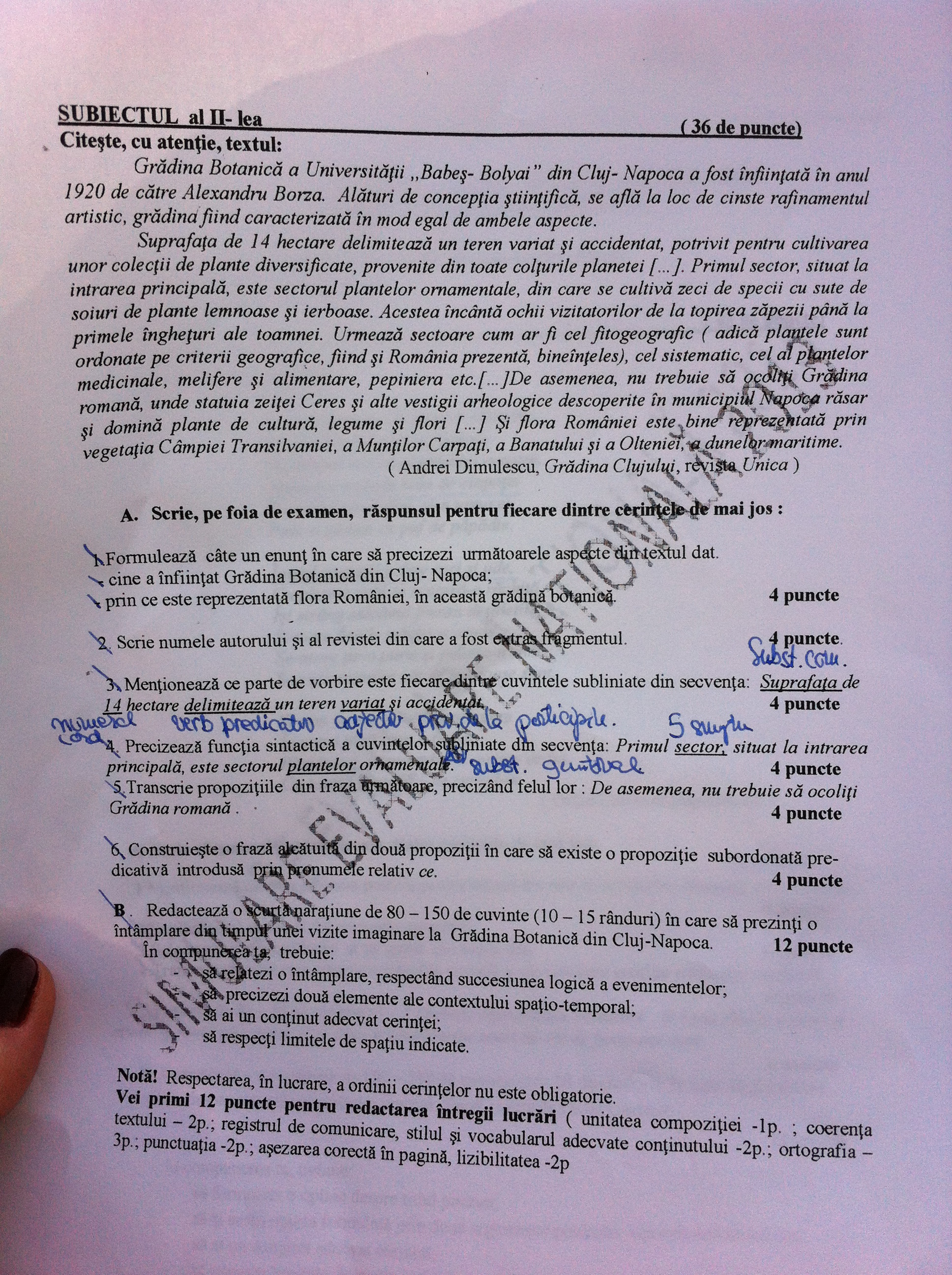 subiecte evaluare nationala 2013