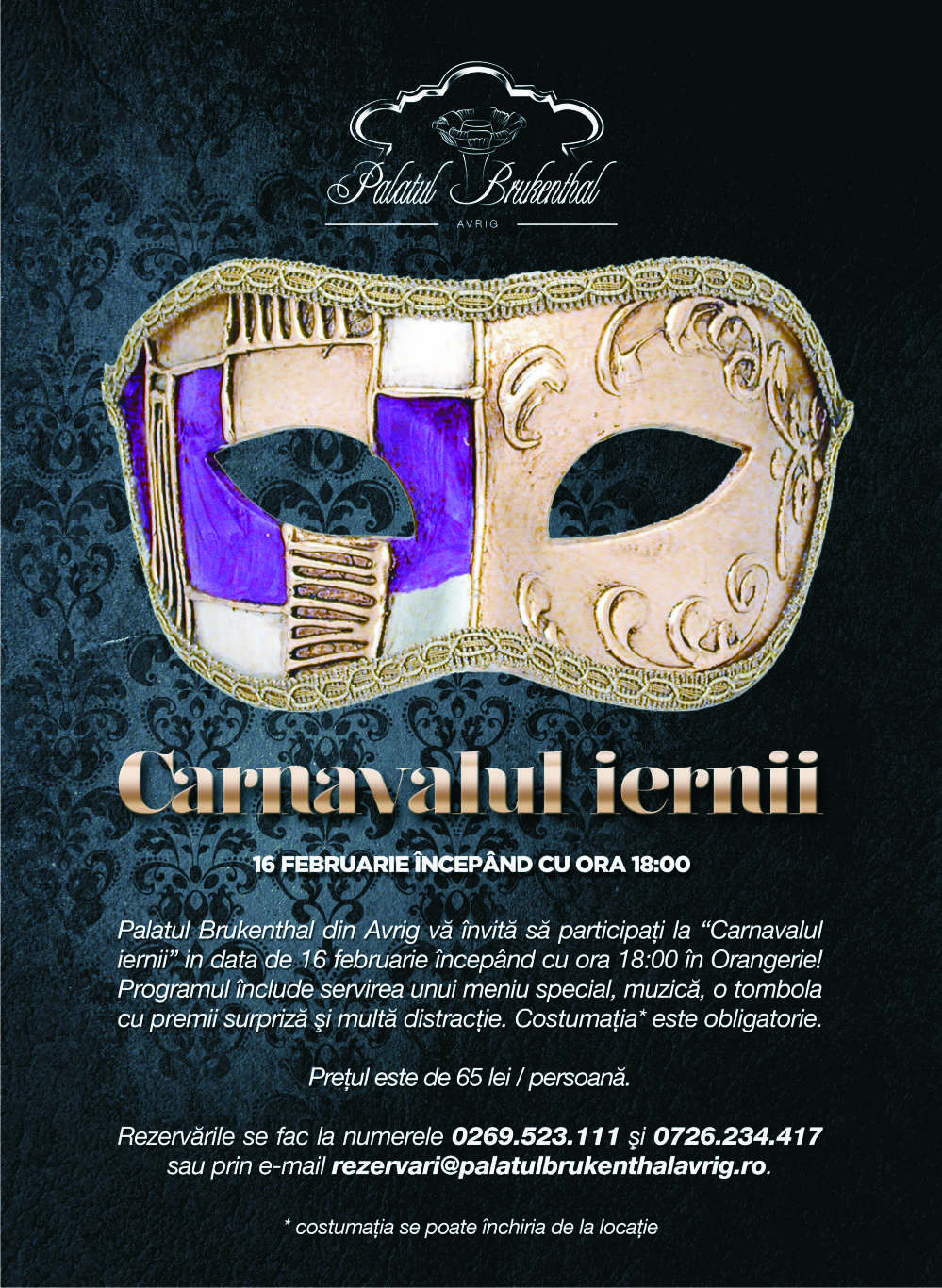 Resedinta de vara a baronului Samuel von Brukenthal din Avrig gazduieste Carnavalul Iernii