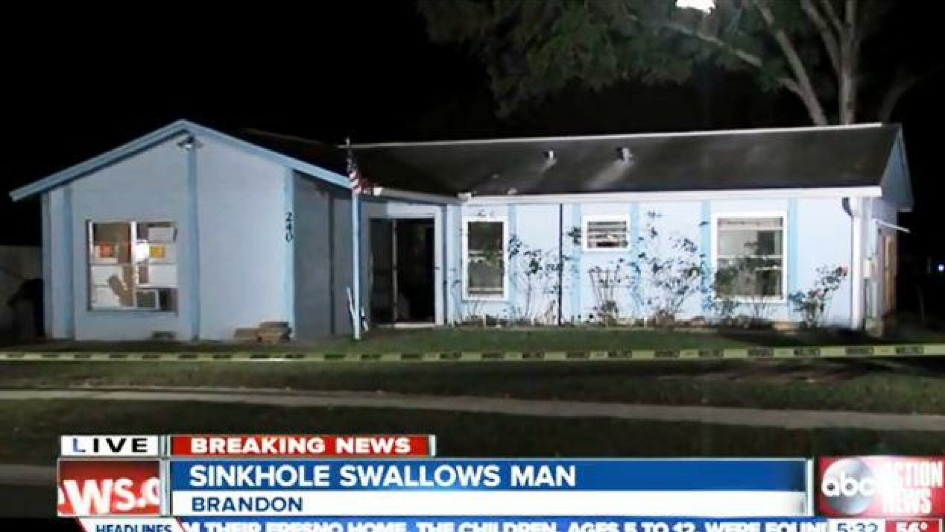 Un barbat din Florida, inghitit in propria casa de un crater de 30 de m aparut sub patul sau