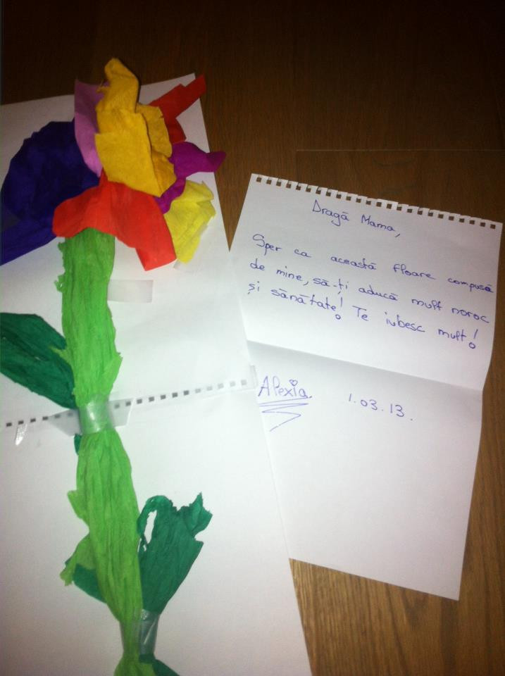 floare, cadoul Alexiei pentru Andreea Esca