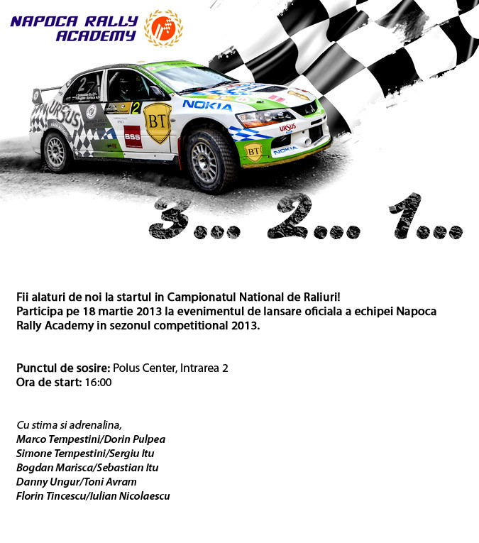 Pilotii Napoca Rally Academy isi prezinta echipajele pentru sezonul competitional 2013