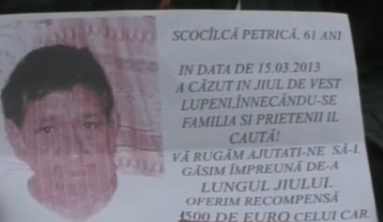 Disperare intr-o familie din Lupeni. Un barbat a disparut in apele involburate ale Jiului