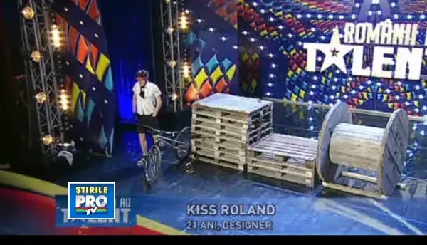 ROMANII AU TALENT. Kiss Roland, multiplu campion national la bike trial, a facut spectacol total