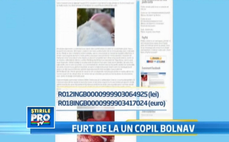 Caz incredibil in Romania. Cum a furat o tanara donatiile pentru un bebelus bolnav de cancer
