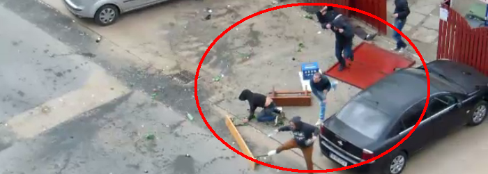 Violente intre fani inainte de Rapid - Steaua. 30 de persoane s-au batut cu pietre si sticle. VIDEO