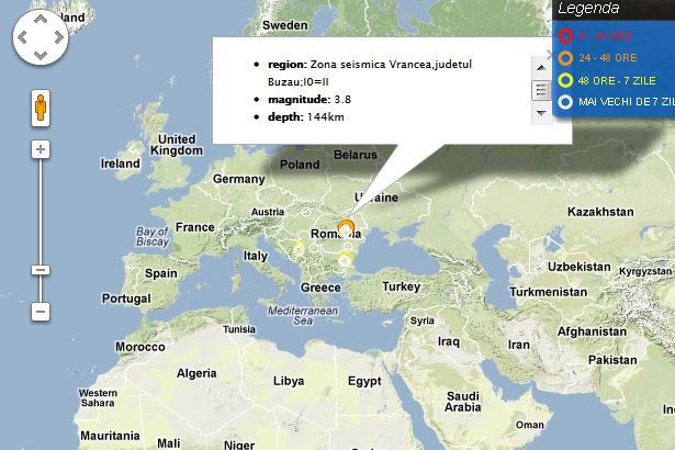 Un cutremur cu magnitudinea de 3,8 s-a produs azi in Vrancea