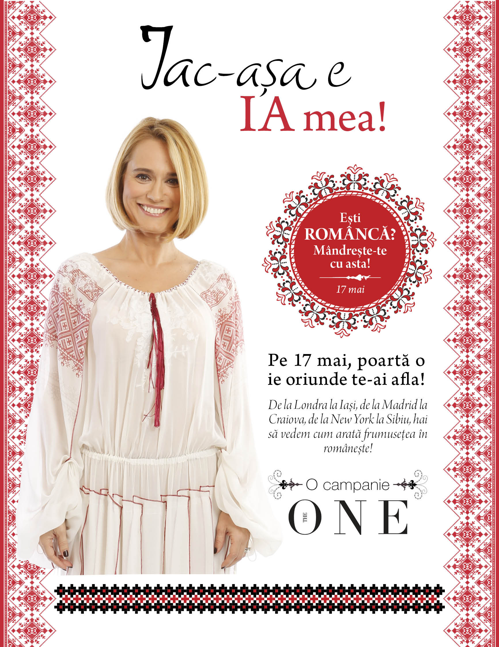 “Iac-aşa e ia mea!”. 17 mai, ziua in care toate cititoarele The One sunt invitate sa poarte ie