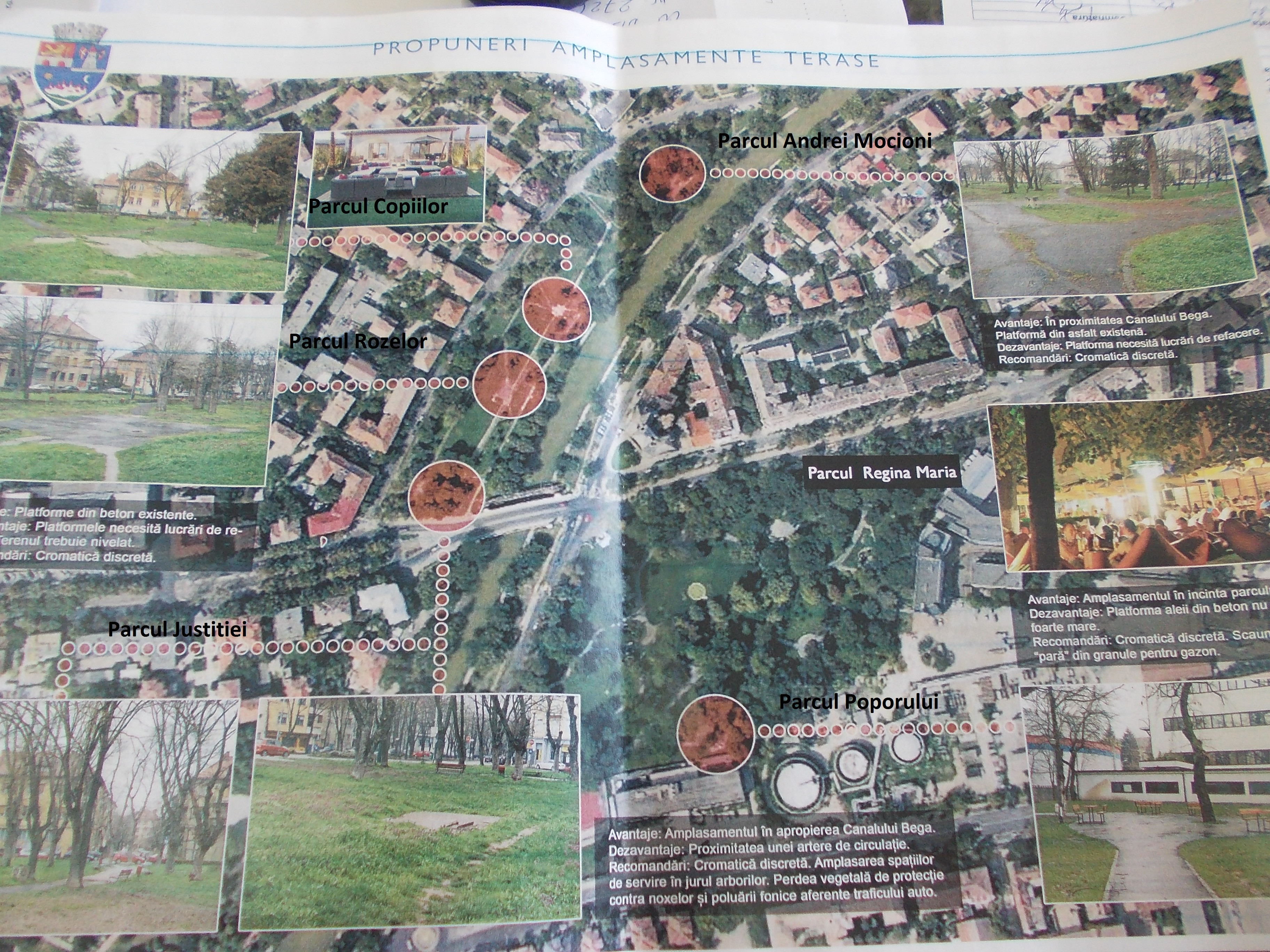 Locatiile teraselor amplasate in parcurile din Timisoara au fost stabilite. Proiectul arhitectilor