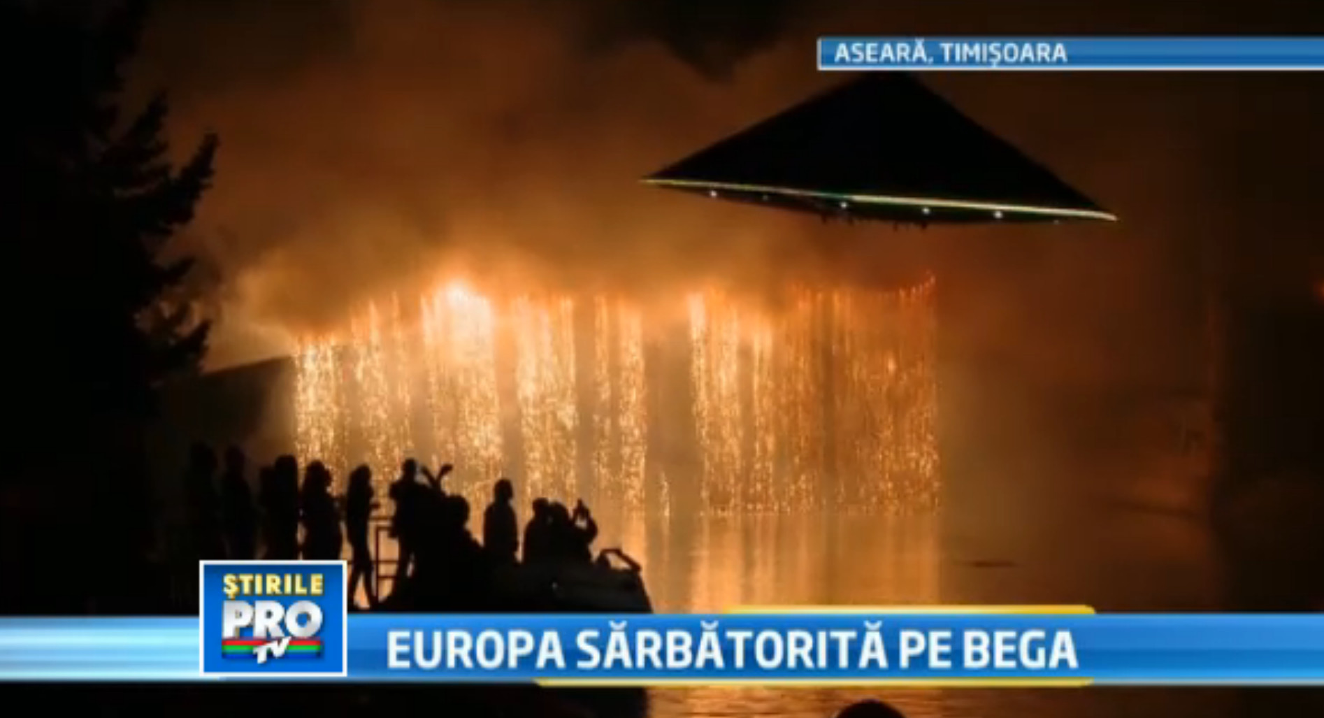 Spectacol grandios pe Bega cu pirati, focuri de artificii, un OZN si o cerere in casatorie. VIDEO