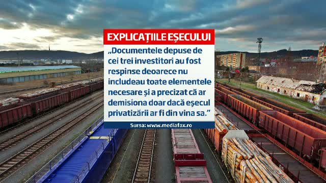 Niciun investitor nu s-a precalificat pentru privatizarea CFR Marfa. Explicatia ministrului Fenechiu