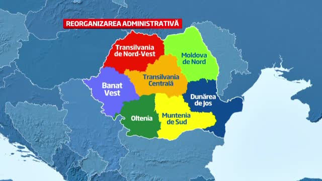 Numele celor sapte regiuni in care va fi impartita harta Romaniei. Cum se vor distribui 40 mld. euro