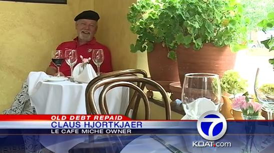 Nu avea bani sa achite nota de plata a iubitei. Bunavointa patronului a fost rasplatita dupa 13 ani