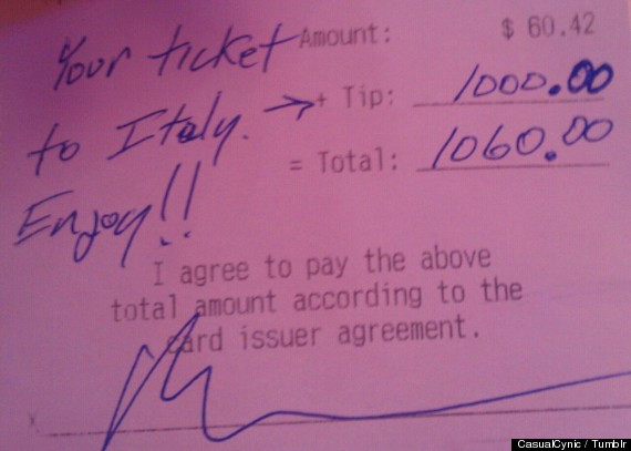 FOTO. Bacsisul incredibil primit de o chelnerita. "Pot sa-mi indeplinesc cel mai mare vis al meu"