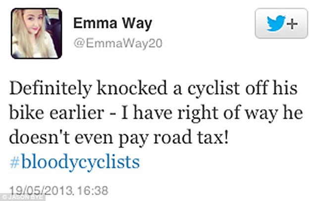 mesaj pe Twitter, Emma Way