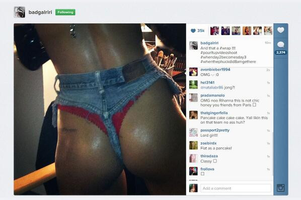 Rihanna in sort tanga