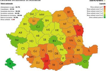 Infografic. Evul mediu din Romania secolului 21. Judetul unde doar 29.8 % dintre locuinte au baie