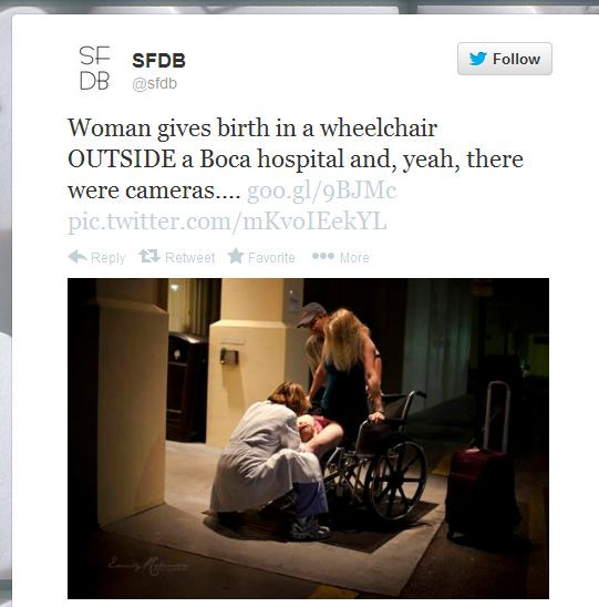 O fotografie imposibil de uitat. Ce s-a intamplat in fata unui spital cu o viitoare mama. FOTO