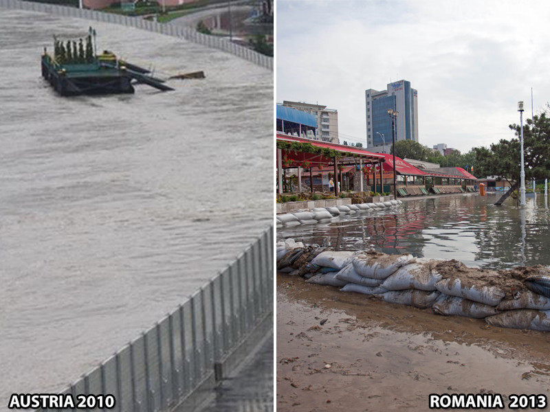 Ungurii s-au pregatit de inundatii cu diguri mobile de 4 mil. de euro. Romanii invoca divinitatea