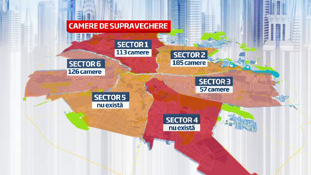 Harta "Big Brother" a Capitalei. Cum sunt impanzite cele 1000 de camere de supraveghere in Bucuresti
