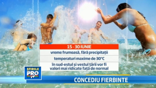 Vremea concediilor in 2013. Cum vor fi temperaturile in lunile in care Romania intra in vacanta