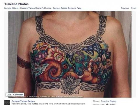 mastectomie, tatuaj pe piept, Facebook