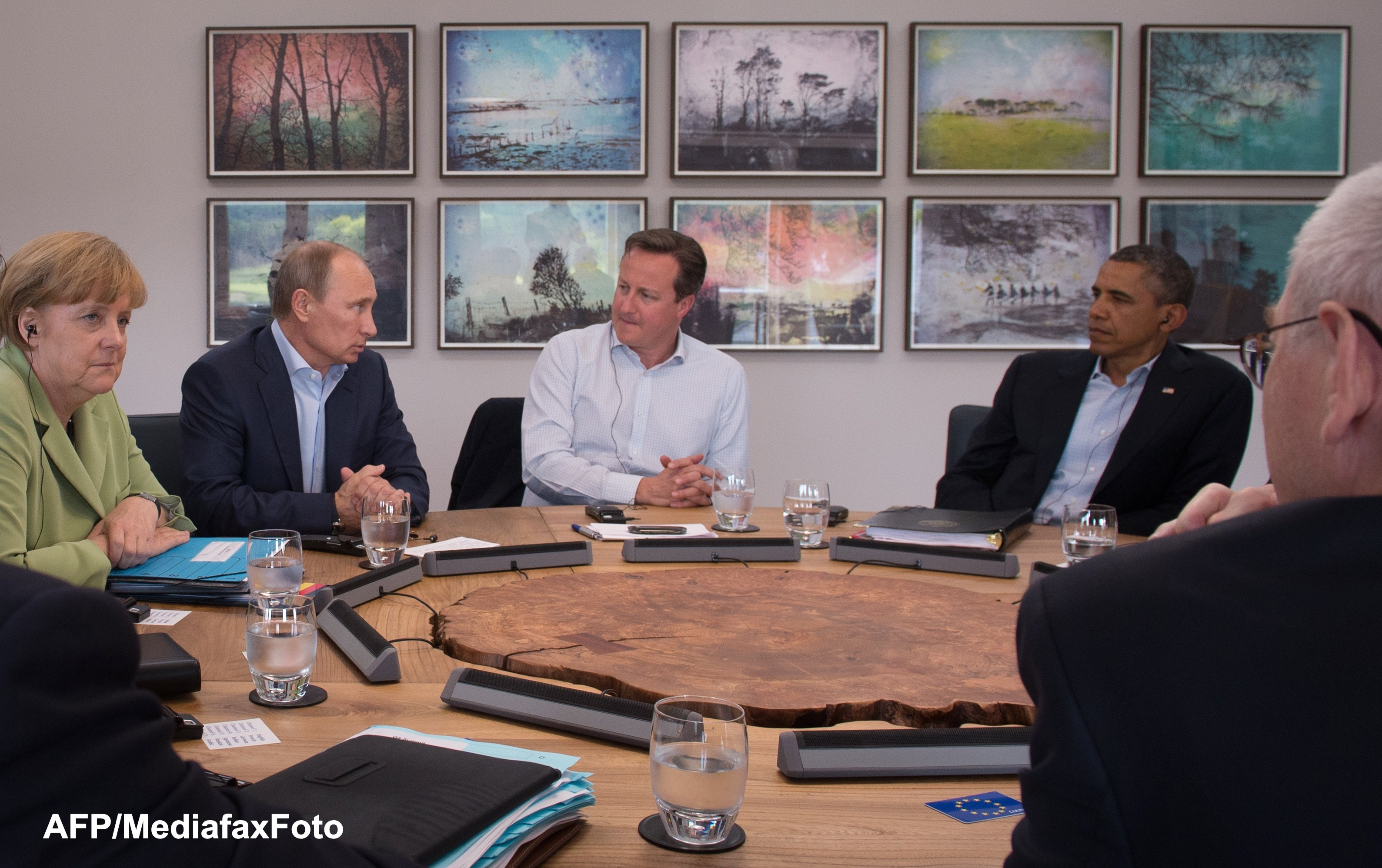 Vladimir Putin, Barack Obama, Angela Merkel, David Cameron