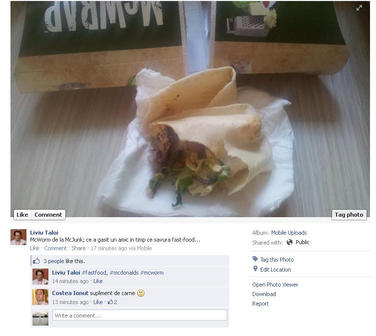 Ce a gasit un barbat din Romania intr-un sandvis cumparat de la fast-food