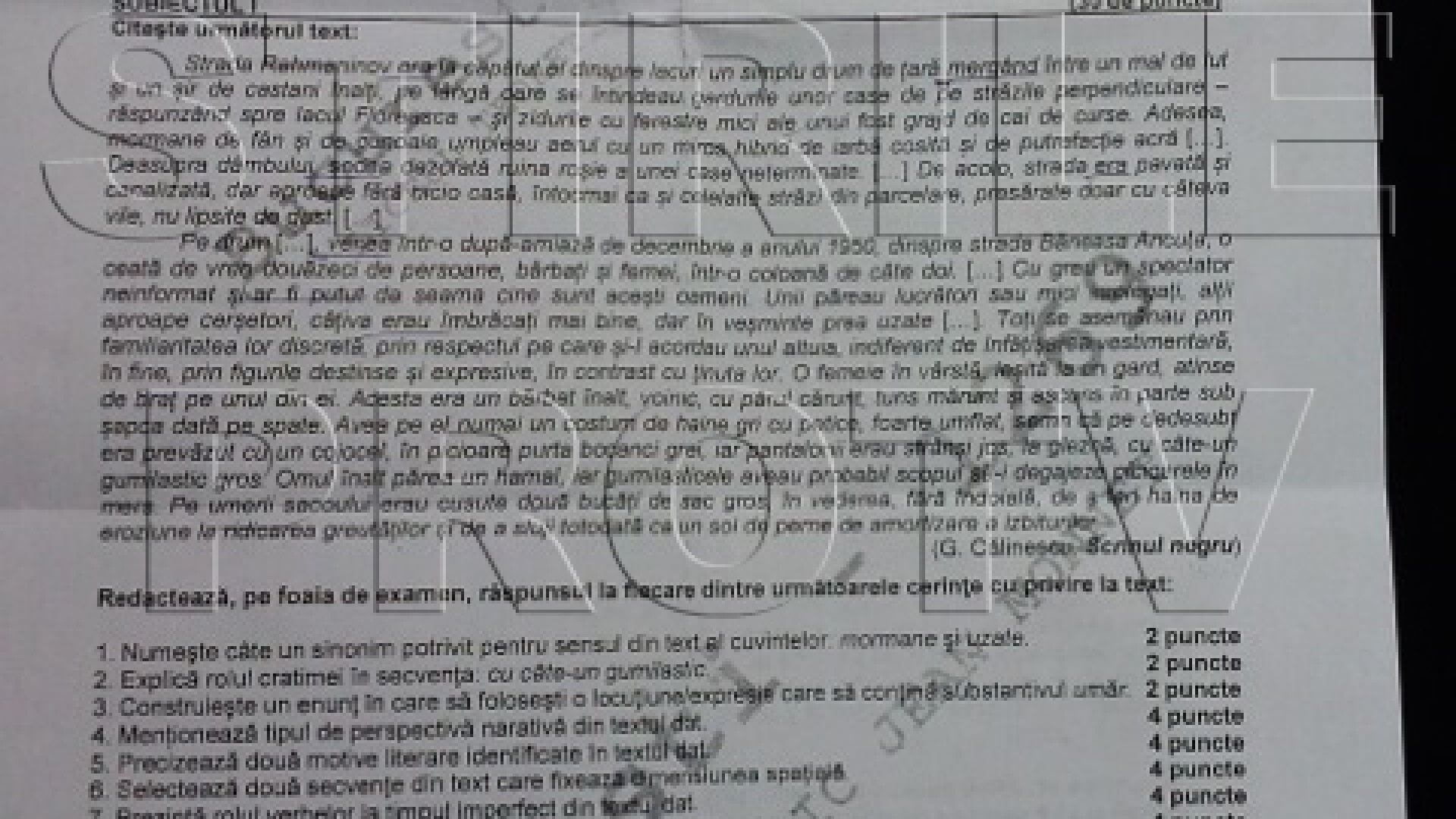 Subiecte limba si literatura romana - REAL