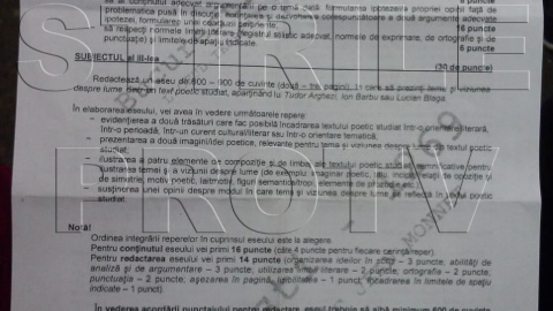 Subiecte limba si literatura romana - REAL