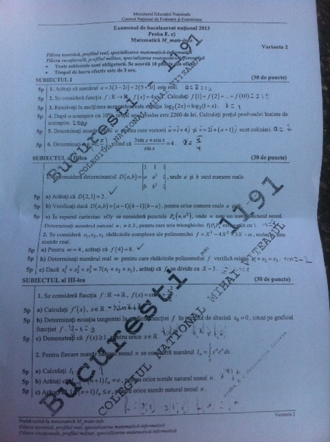 subiecte matematica M1
