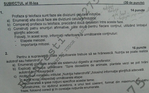 BACALAUREAT 2013. Subiecte biologie
