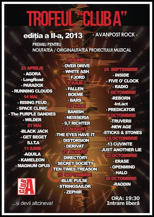 Trofeul Club A - Avanpost Rock. Sansa muzicienilor romani din underground sa ajunga mai sus