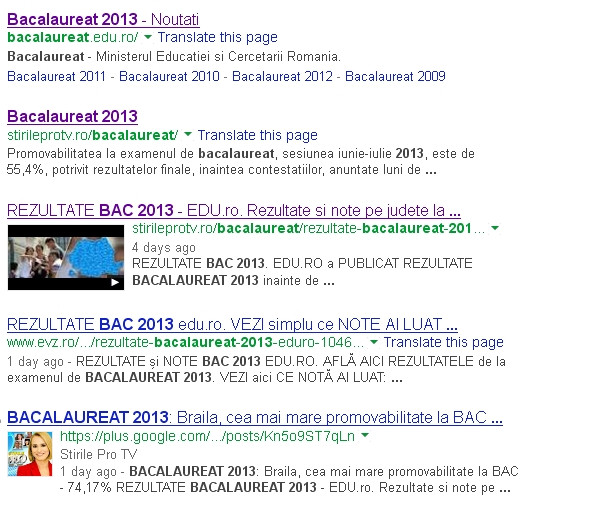 iLikeIT. Batalia pentru BACALAUREAT 2013 in mediul online romanesc pe Google, Facebook si Twitter