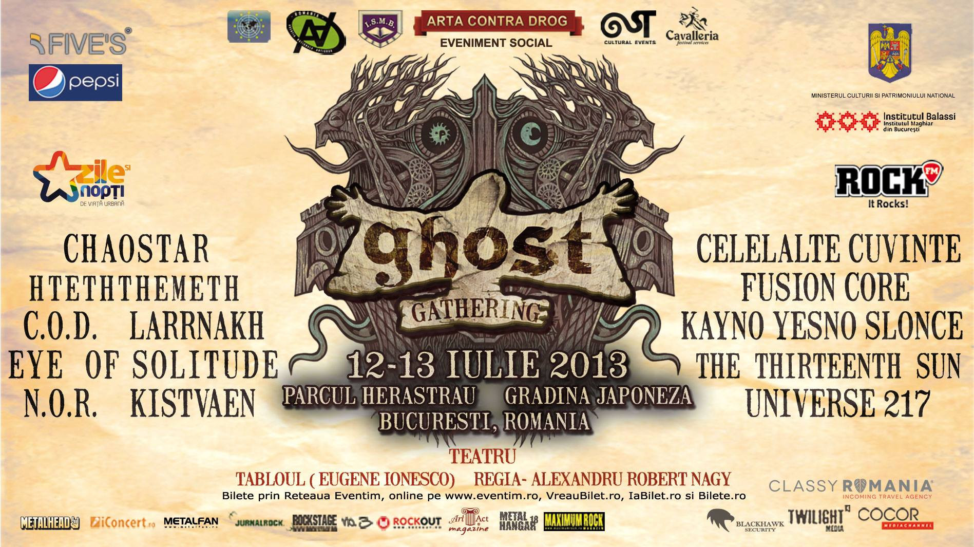 Ghost Gathering Fest, 12 si 13 iulie, in Gradina Japoneza din Herastrau. Program si reguli de acces