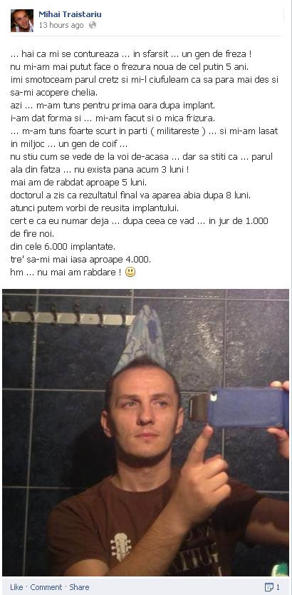 "De 5 ani nu mai puteam face asta." Marturisirea facuta miilor de fani de pe Facebook