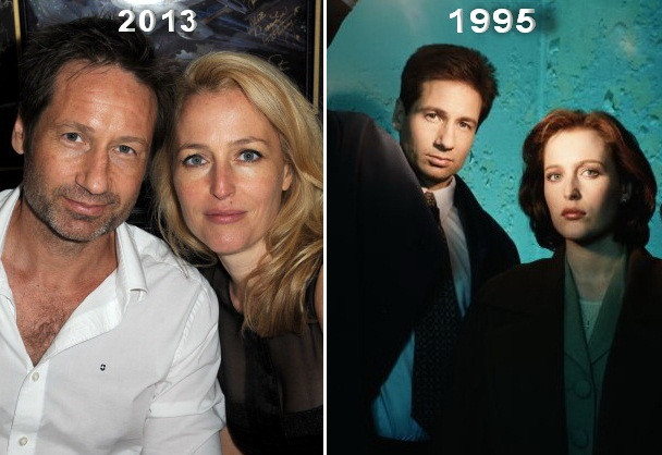 Gillian Anderson si David Duchovny au sarbatorit 20 de ani de la lansarea serialului "Dosarele X"