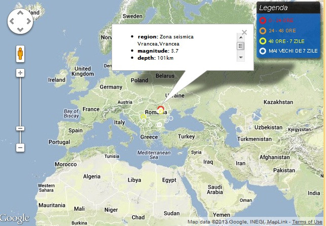 Cutremur cu magnitudinea de 3.7 in Vrancea, in aceasta noapte