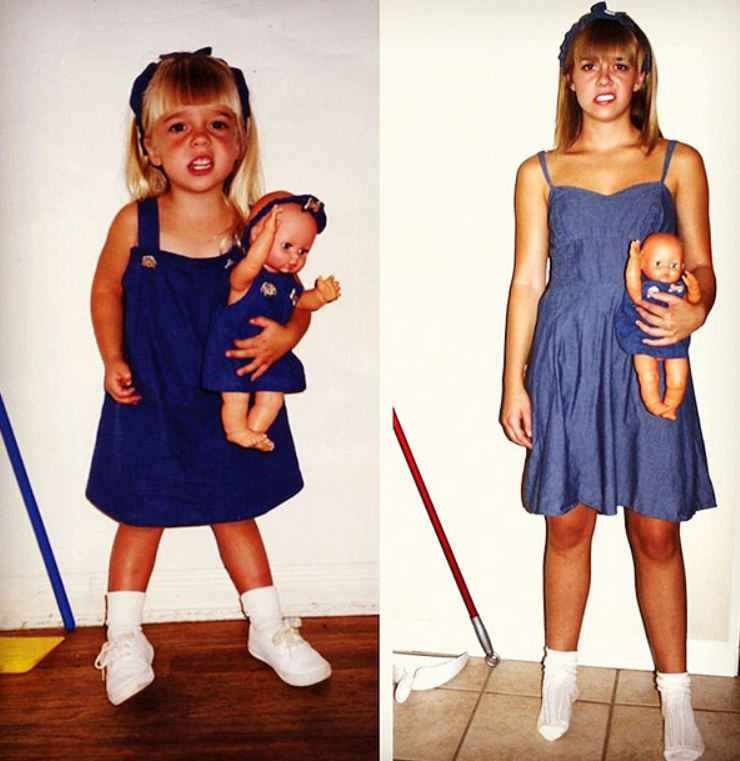 Adultii care isi recreeaza copilaria in imagini. Cum arata aceasta fetita dupa 20 de ani