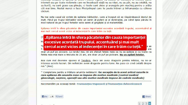 "Cazi in pacat daca te parfumezi si porti slip." Biserica, in razboi cu site-urile de "invataturi"