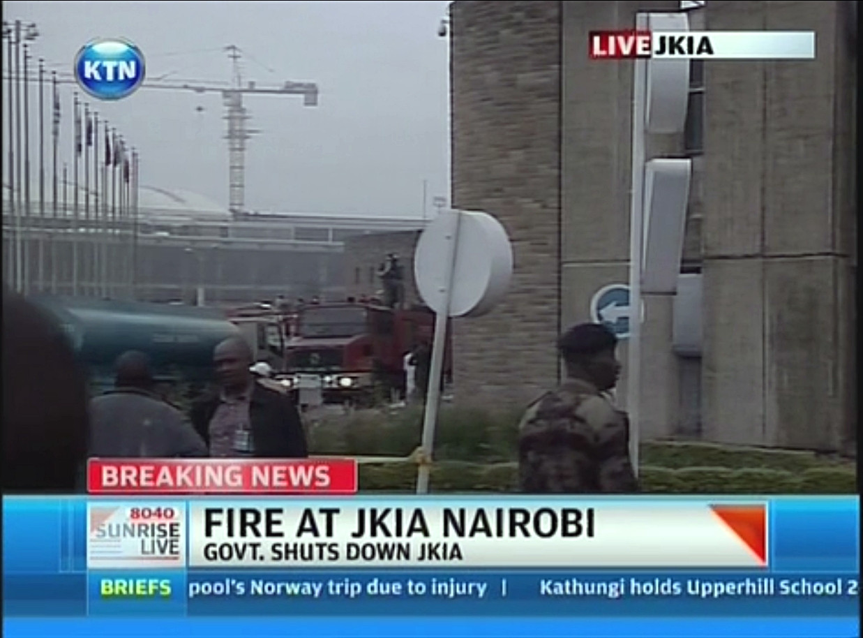 Incendiu de amploare pe aeroportul international din Nairobi, Kenya