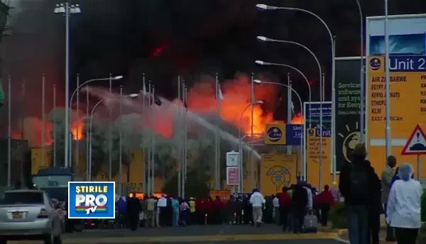 Incendiu de amploare pe aeroportul international din Nairobi, Kenya