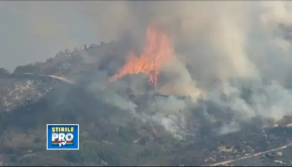 CLIPUL ZILEI: Incendii de vegetatie extrem de puternice in Banning, California