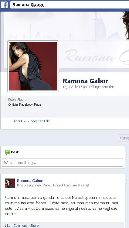 mesaj FB Ramona Gabor