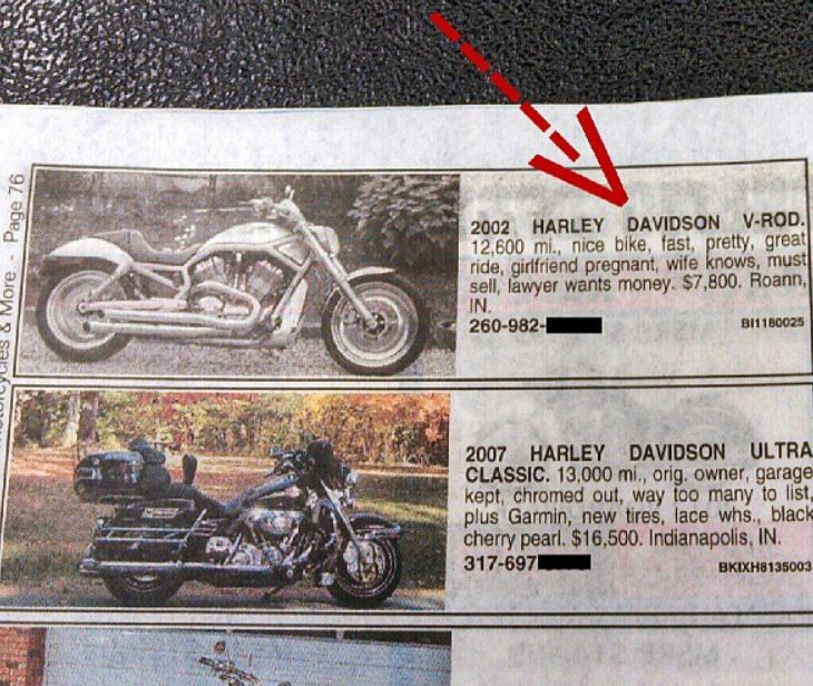 Un american isi vinde urgent motocicleta. Ce a descoperit nevasta despre el