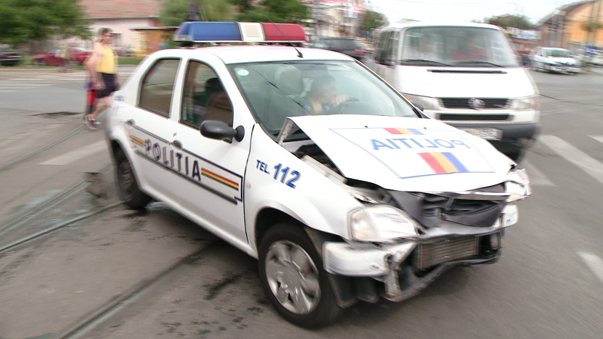 Pompierii si politia implicati intr-un accident in centrul Clujului