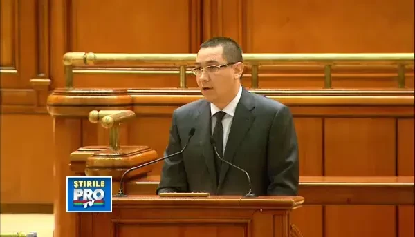 Incident in Parlamentul Romaniei, in timpul discursului lui Ponta despre Rosia Montana. VIDEO