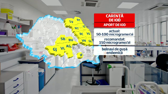 HARTA Romaniei in functie de carentele de Iod. S-a dublat numarul romanilor cu gusa endemica