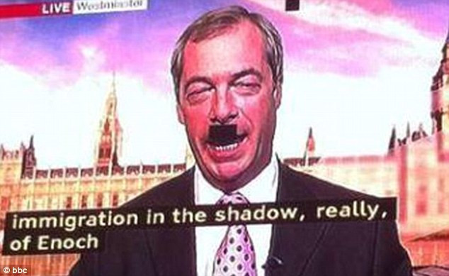 Gafa facuta de BBC in timpul unui discurs al liderului UKIP, Nigel Farage