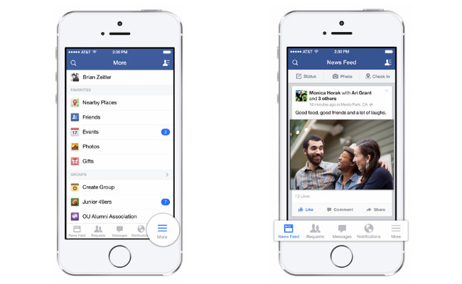 Facebook a redesenat aplicatia pentru utilizatorii iPhone si iPad cu noul iOS 7